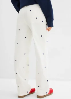 Pantalon en twill avec broderies