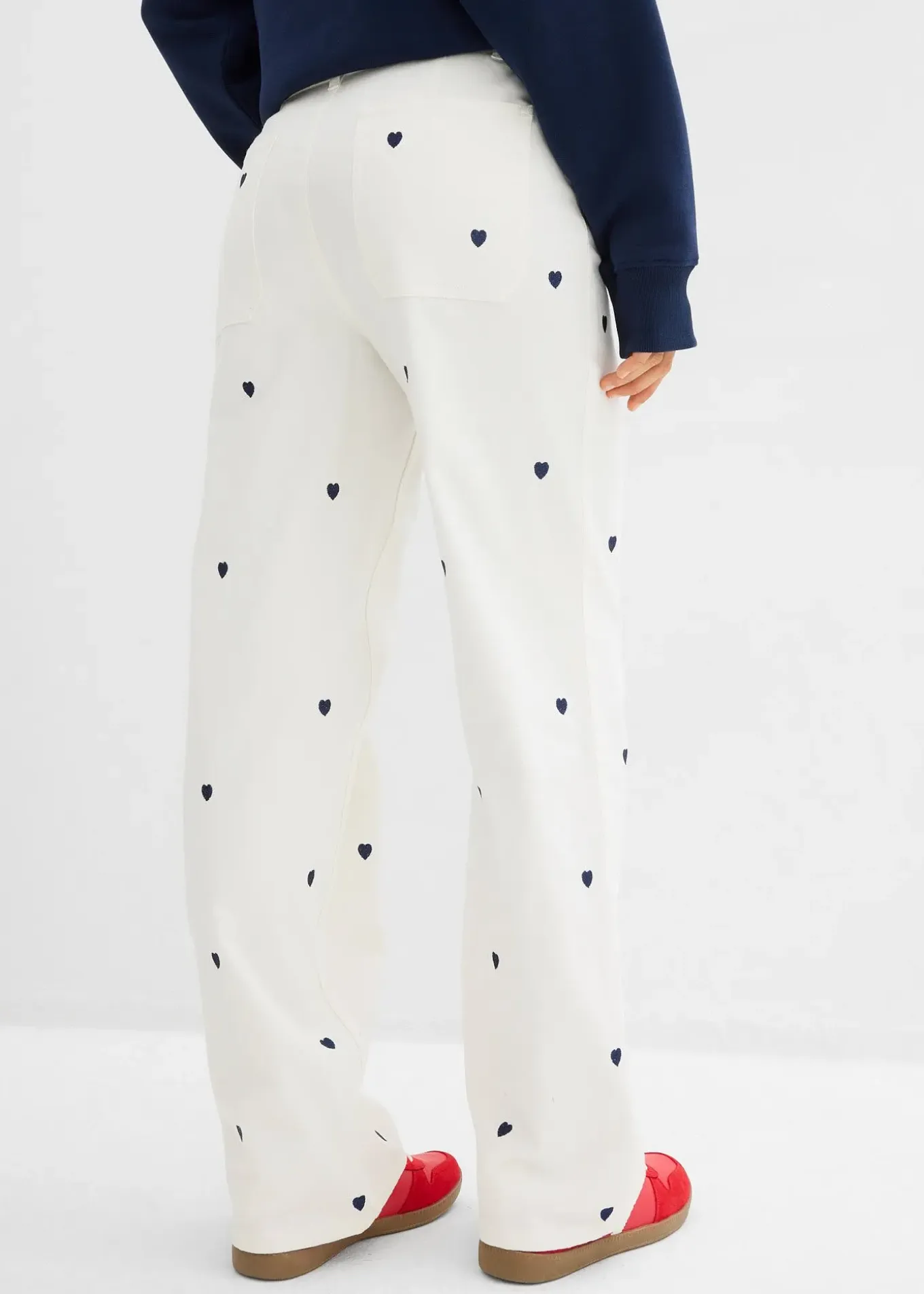 Pantalon en twill avec broderies