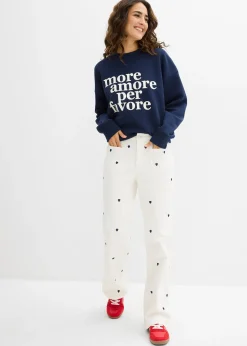 Pantalon en twill avec broderies