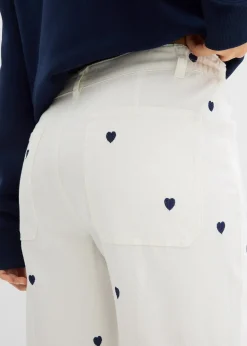 Pantalon en twill avec broderies