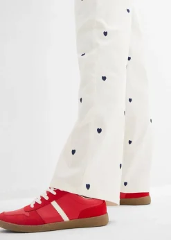 Pantalon en twill avec broderies