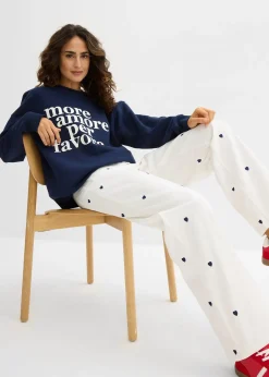 Pantalon en twill avec broderies