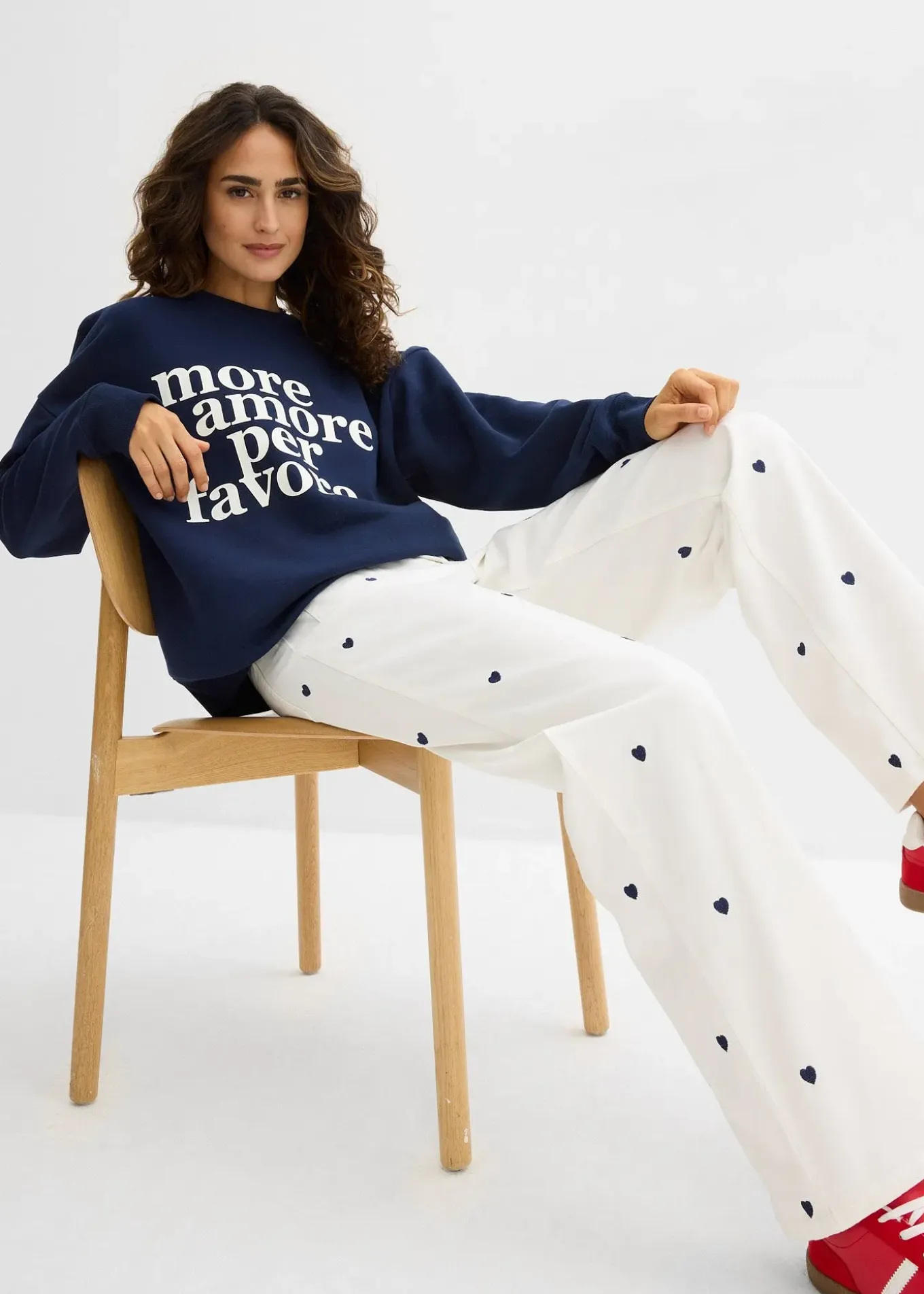 Pantalon en twill avec broderies