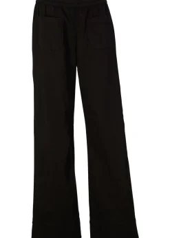 Pantalon en twill avec jambes évasées et taille confortable
