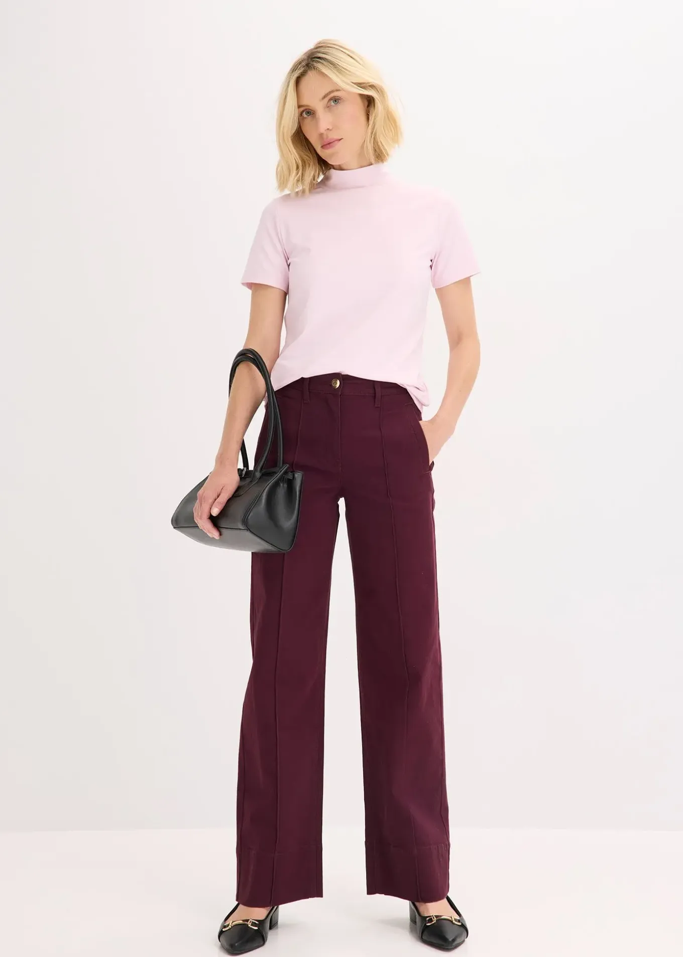 Pantalon en twill avec passepoil et poches raglan