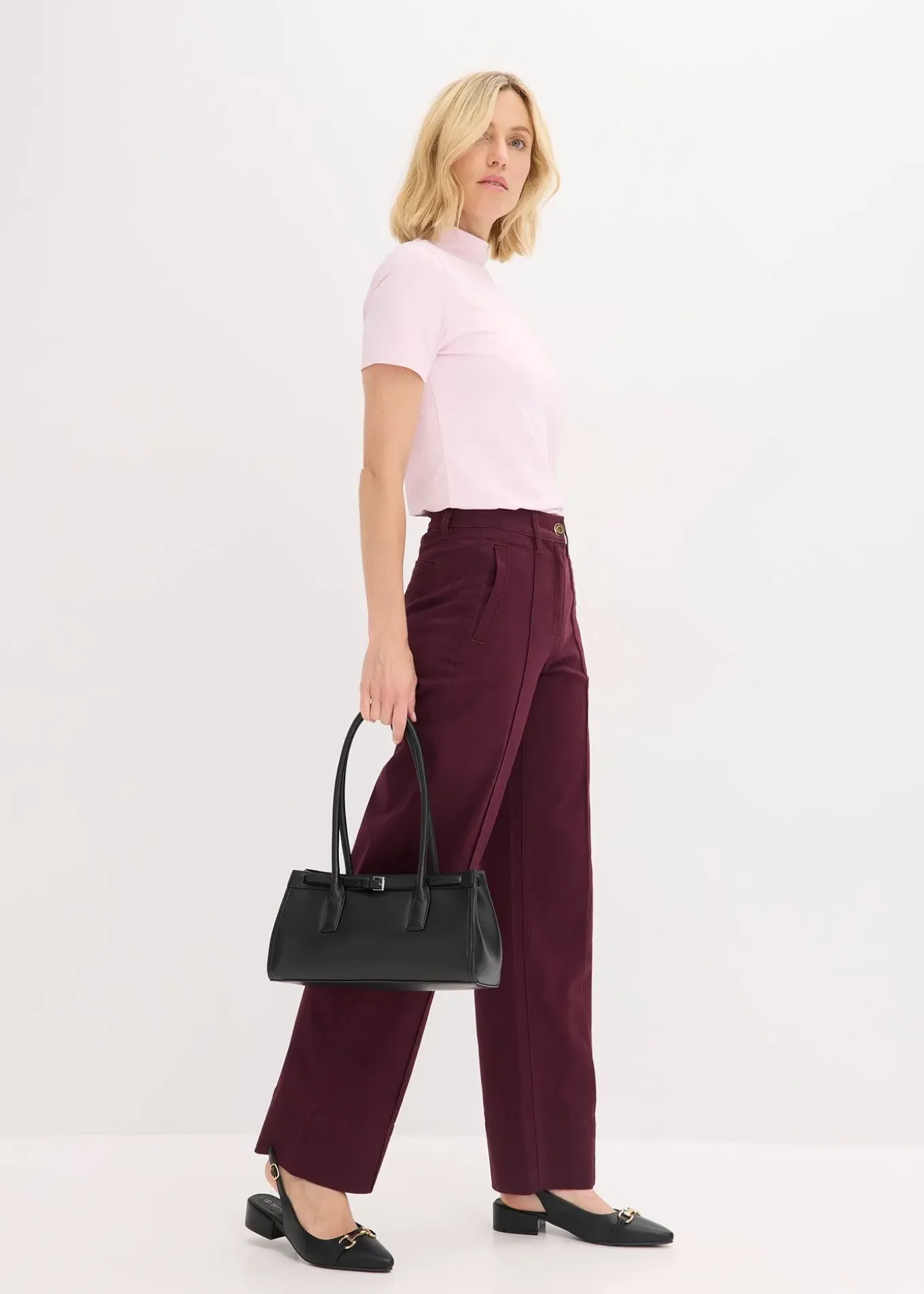 Pantalon en twill avec passepoil et poches raglan