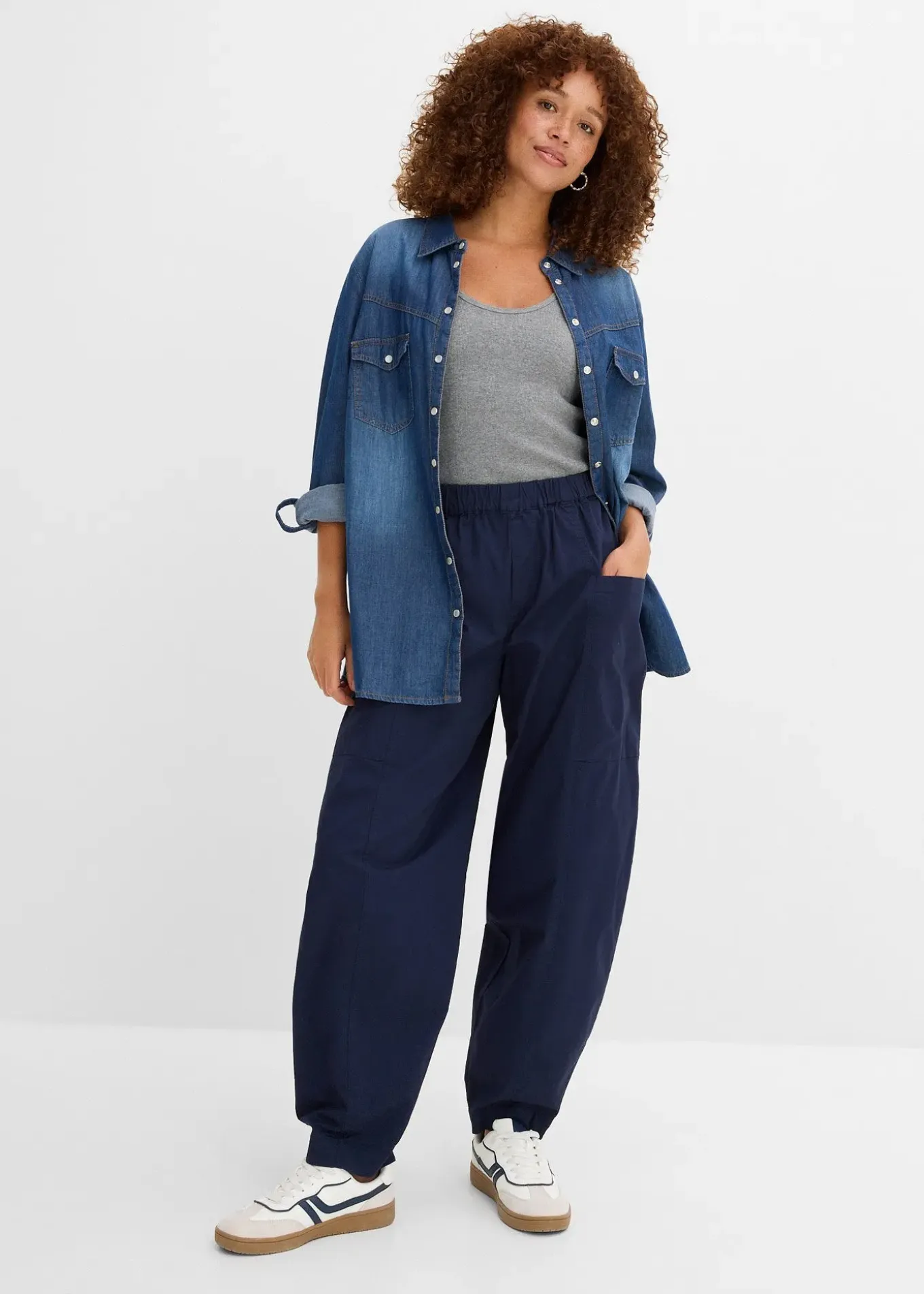 Pantalon en twill de coton extensible