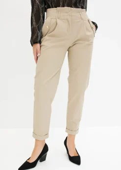 Pantalon en twill léger, paper bag
