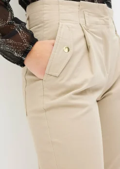 Pantalon en twill léger, paper bag