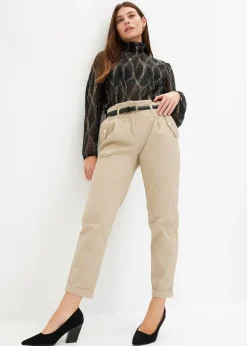 Pantalon en twill léger, paper bag