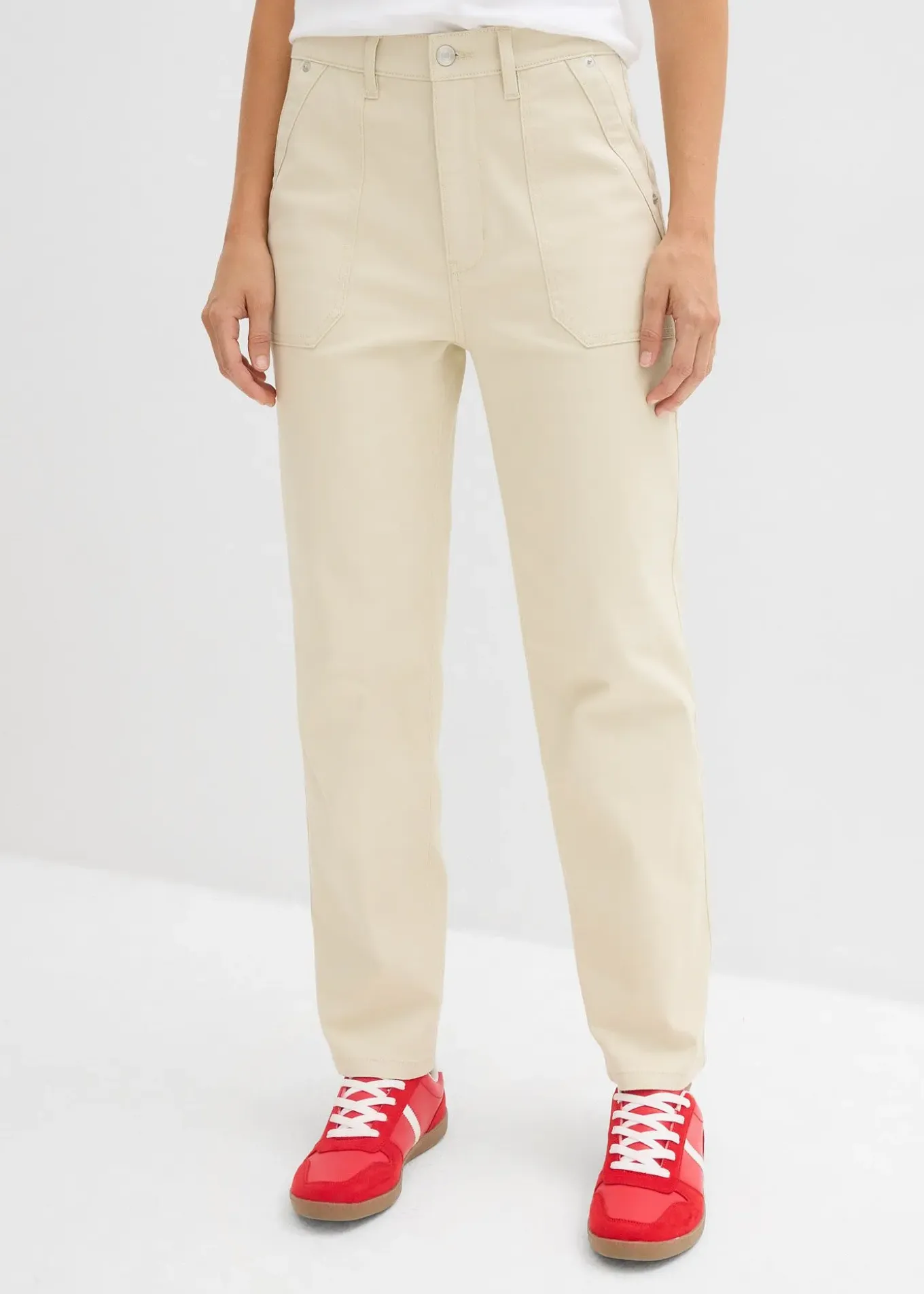 Pantalon en twill raccourci