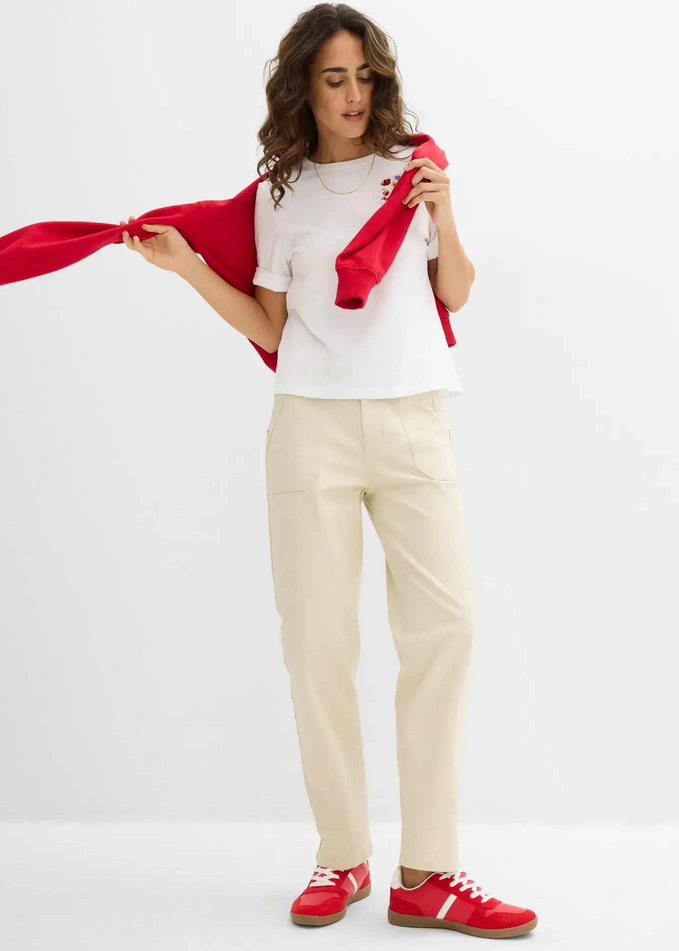 Pantalon en twill raccourci