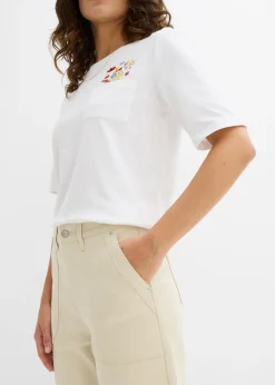 Pantalon en twill raccourci