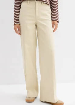 Pantalon en twill taille haute