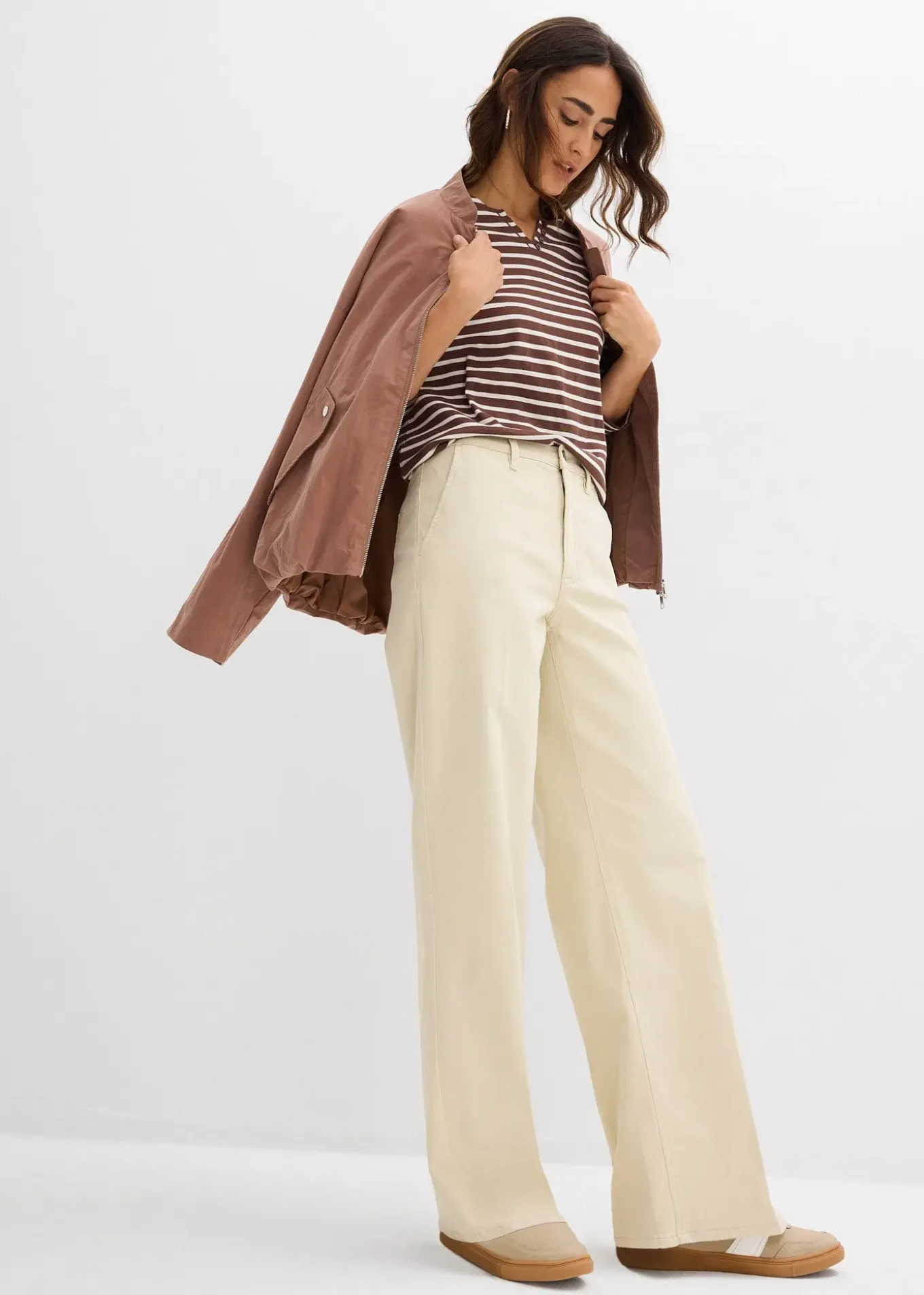 Pantalon en twill taille haute