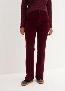 Pantalon en velours côtelé extensible avec taille haute confortable