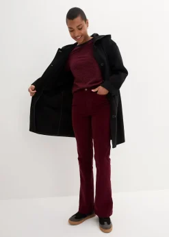 Pantalon en velours côtelé extensible avec taille haute confortable