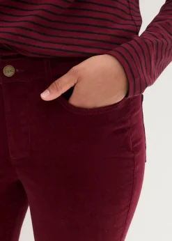 Pantalon en velours côtelé extensible avec taille haute confortable