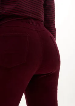 Pantalon en velours côtelé extensible avec taille haute confortable