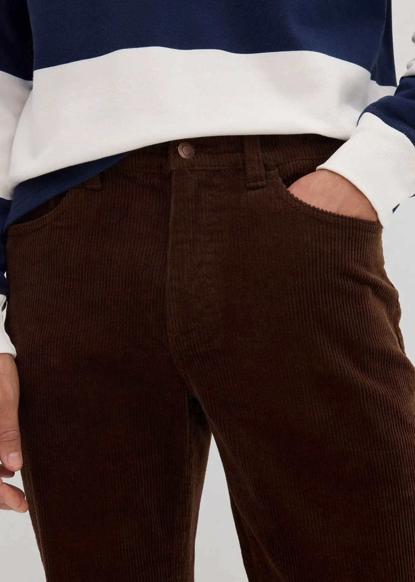 Pantalon en velours côtelé extensible et confortable, Slim