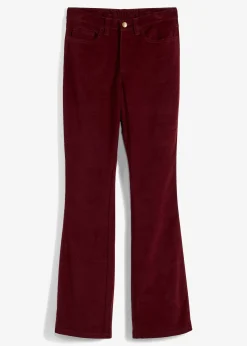 Pantalon en velours côtelé extensible avec taille haute confortable