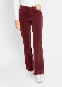 Pantalon en velours côtelé extensible avec taille haute confortable