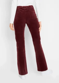 Pantalon en velours côtelé extensible avec taille haute confortable
