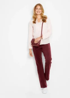 Pantalon en velours côtelé extensible avec taille haute confortable