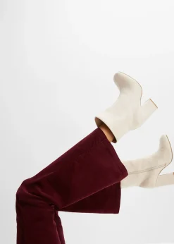 Pantalon en velours côtelé extensible avec taille haute confortable