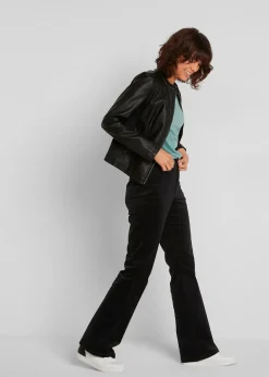 Pantalon en velours côtelé extensible avec taille haute confortable