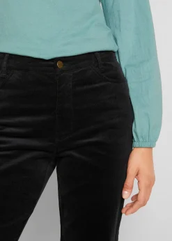 Pantalon en velours côtelé extensible avec taille haute confortable