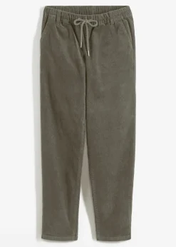 Pantalon en velours côtelé, taille élastiquée