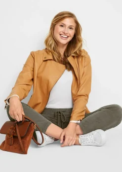 Pantalon en velours côtelé, taille élastiquée