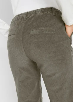 Pantalon en velours côtelé, taille élastiquée