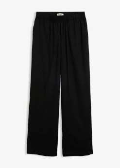 Pantalon en viscose avec taille élastiquée