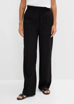 Pantalon en viscose avec taille élastiquée