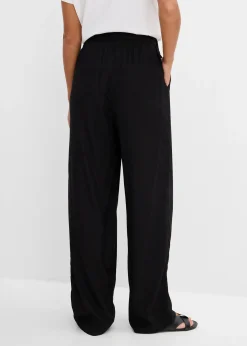 Pantalon en viscose avec taille élastiquée