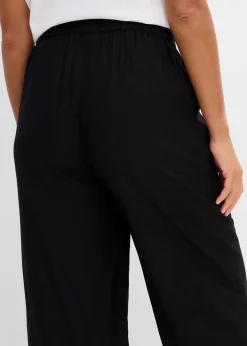 Pantalon en viscose avec taille élastiquée