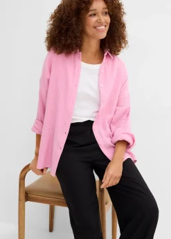 Pantalon en viscose avec taille élastiquée