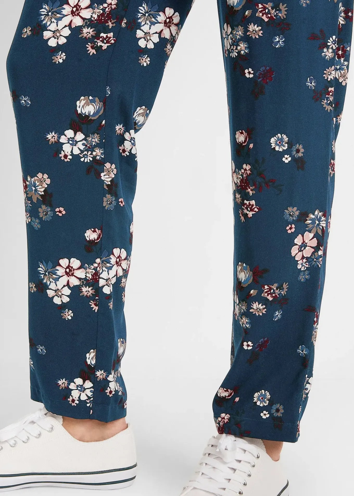 Pantalon en viscose avec taille élastiquée