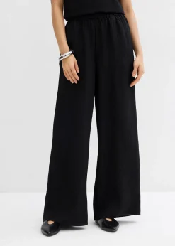 Pantalon en viscose mélangée, effet froissé