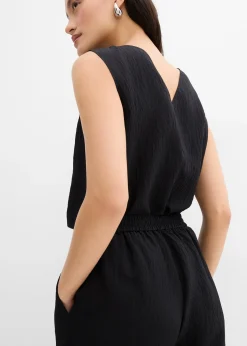 Pantalon en viscose mélangée, effet froissé