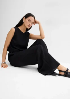 Pantalon en viscose mélangée, effet froissé