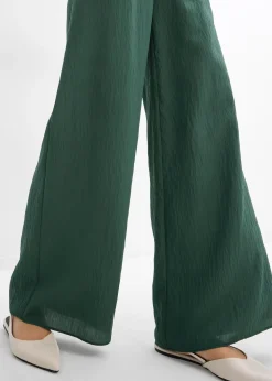Pantalon en viscose mélangée, effet froissé