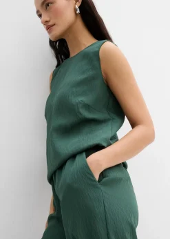 Pantalon en viscose mélangée, effet froissé