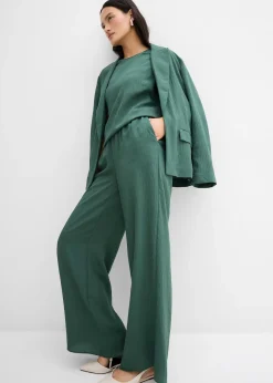 Pantalon en viscose mélangée, effet froissé