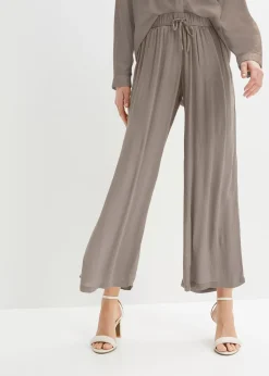 Pantalon en viscose, taille élastiquée
