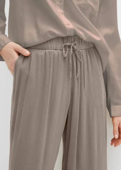 Pantalon en viscose, taille élastiquée