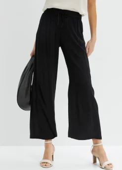 Pantalon en viscose, taille élastiquée
