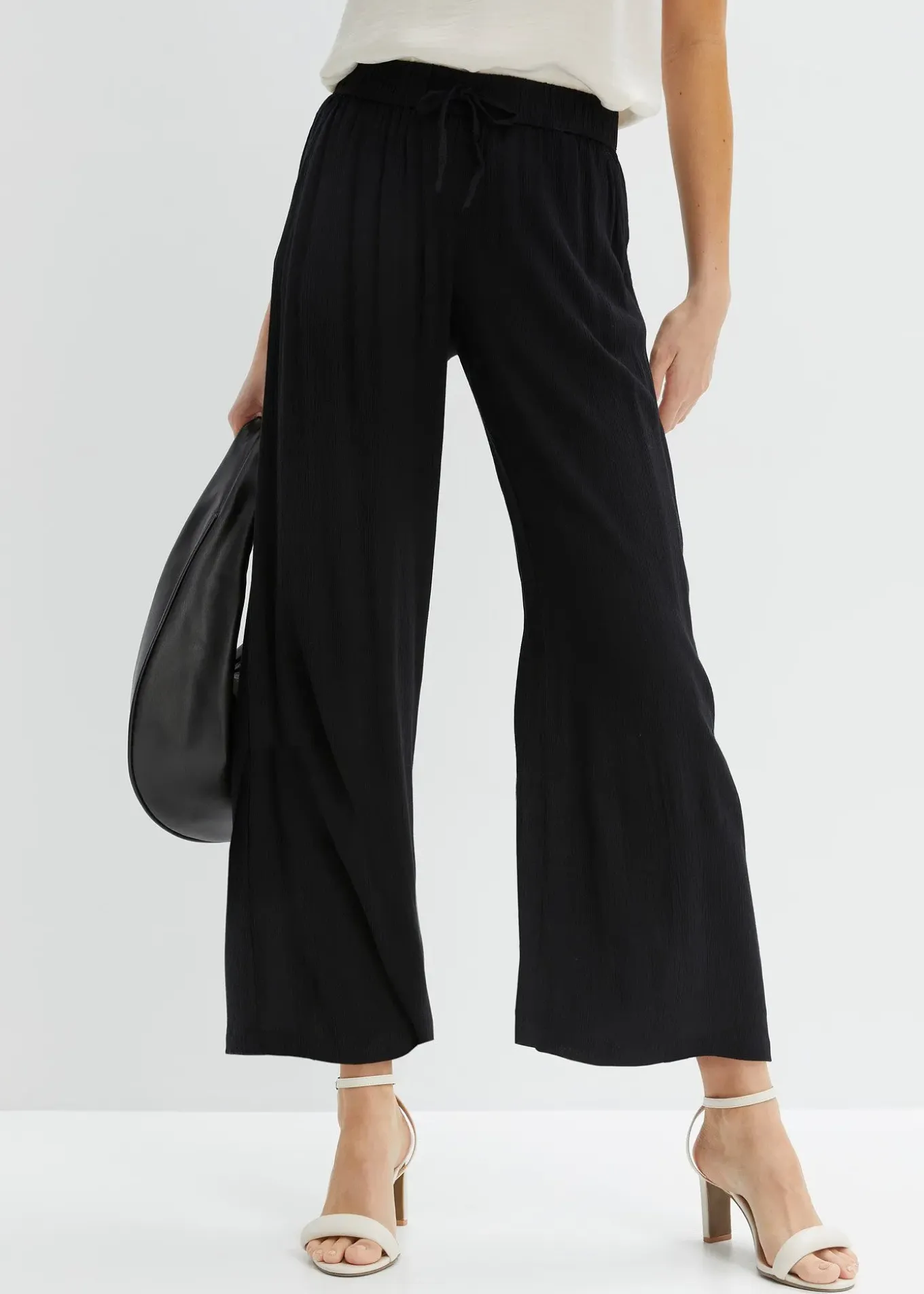 Pantalon en viscose, taille élastiquée